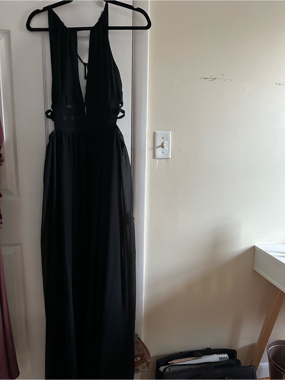 Express Black Maxi Dress with Sheer Waist Panels